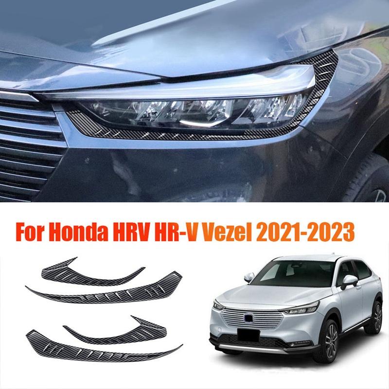 Car Styling Front Headlights Eyebrows Eyelids Trim Strip for Honda HRV HR-V Vezel -2023 Lamp Eyelash Stickers B