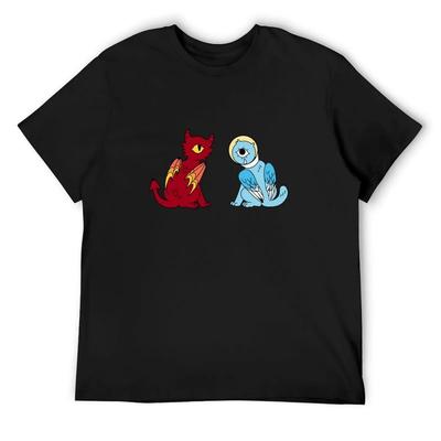 Cone Angel and Cat Demon T-Shirt Shirts Graphic Tees Summer Shirt Clothing Funny Shirt Cotton Anime Shirts Men
