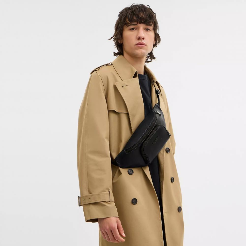 Coach Racer Small Belt Bag Gunmetal Black