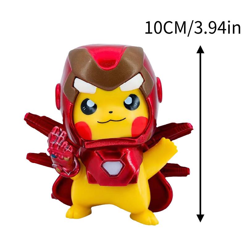 Marvel Pikachu Cosplay Figure Featuring Iron Man Spider Man And Batman In Vibrant Pvc