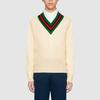 GUCCI Sweaters Men's White V Neck Moderate 576802-XKAUK-9133