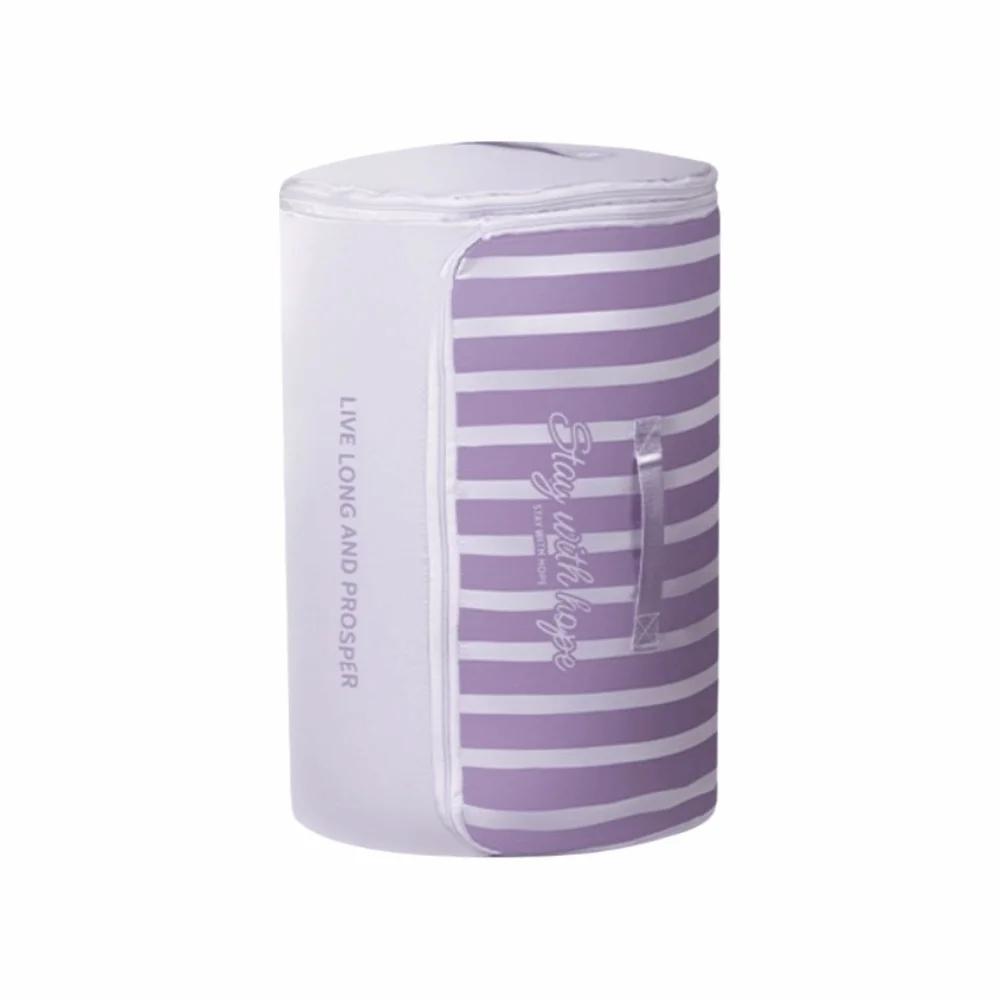 

Striped Pattern Storage Bag for Clothes and Bedding Large M L Size Option Portable Zippered Organizer for Home Closet