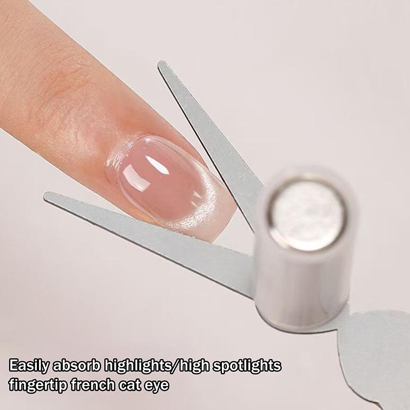 Sada magnetů pro francouzskou manikúru s dvojitou hlavou, kombinace magnetické tyčinky Cat Eye, magnet pro gelový lak na nehty s V-tvarem, manikúra DIY