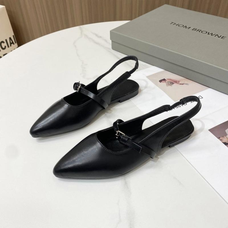 Fashion 2025 Hot Sale Female Shoes Closed Toe Women's Sandals Daily Dress Sandals Women Pointed Toe Slip On Buckle Low Heel Ladies Shoes