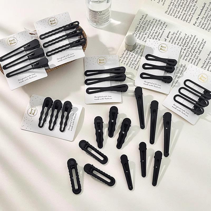 New Black Hairpin, Women'S Broken Forehead, Side Duckbill Clip, Clip For Adult Hair Accessories, Simple One-Word Clip.