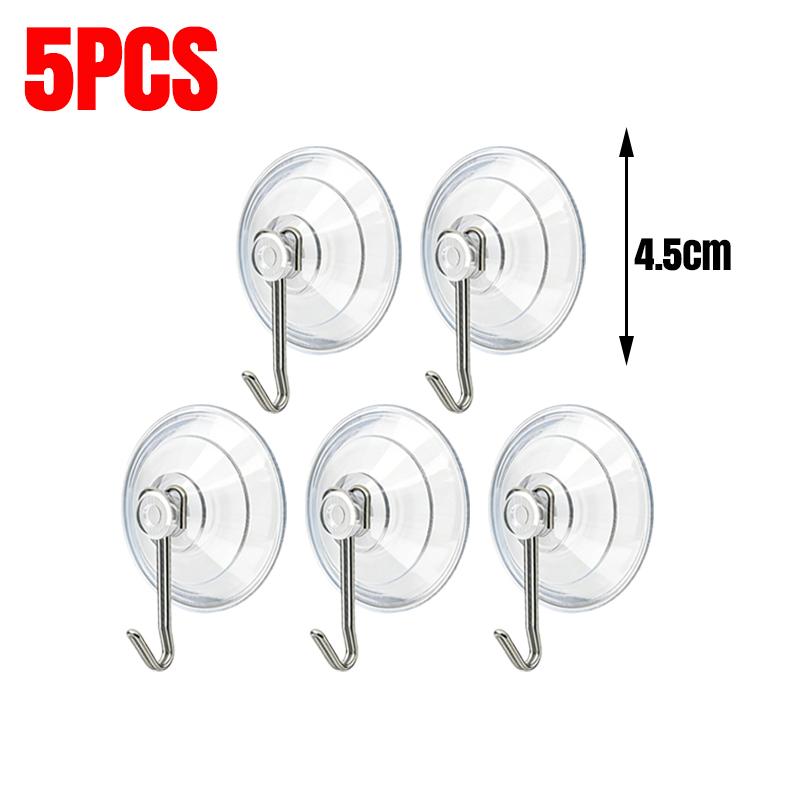 Transparent PVC Suction Cup Hooks Heavy Duty Removable Glass Hook Hanging Towels Keys Holders Kitchen Bathroom Window Hangers