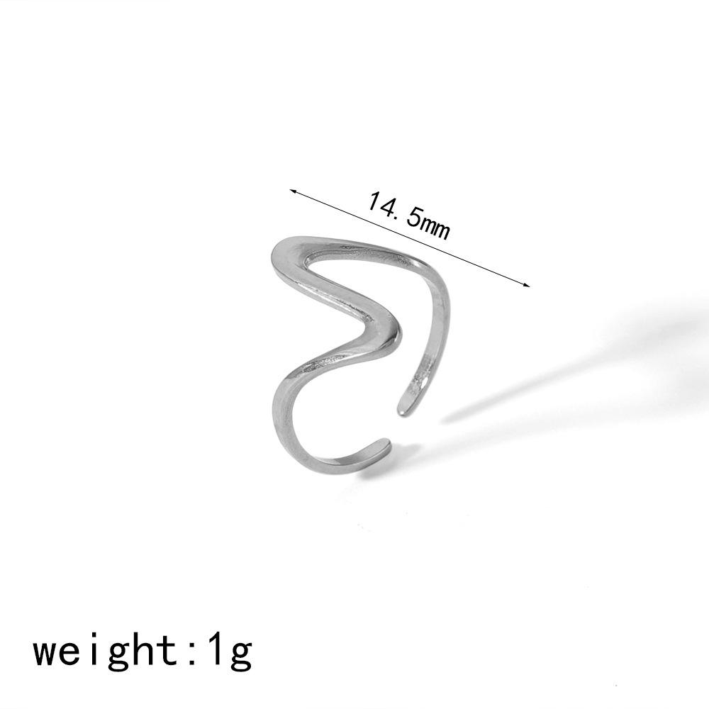 

Кольцо из титановой стали с регулируемым открытием Wave, женское, нишевое, премиум-класса, с легким чувством роскоши, индивидуальное, универсальное, из нержавеющей стали Opening adjustable