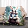 3D Cartoon rabbit pattern printed blanket for living room bedroom home decor children's room bed blanket picnic blankets Luxury