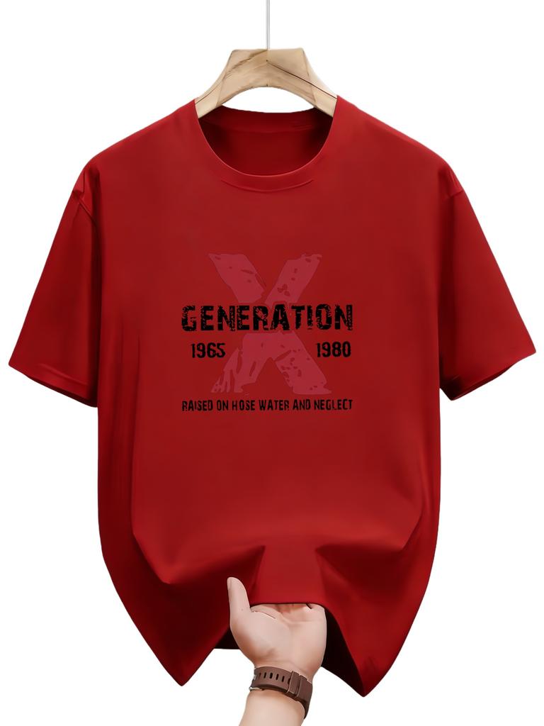 Mens Punk Rock Graphic Tshirt Casual Crew Collar Shortsleeved Tshirt with Bold Generation X Print