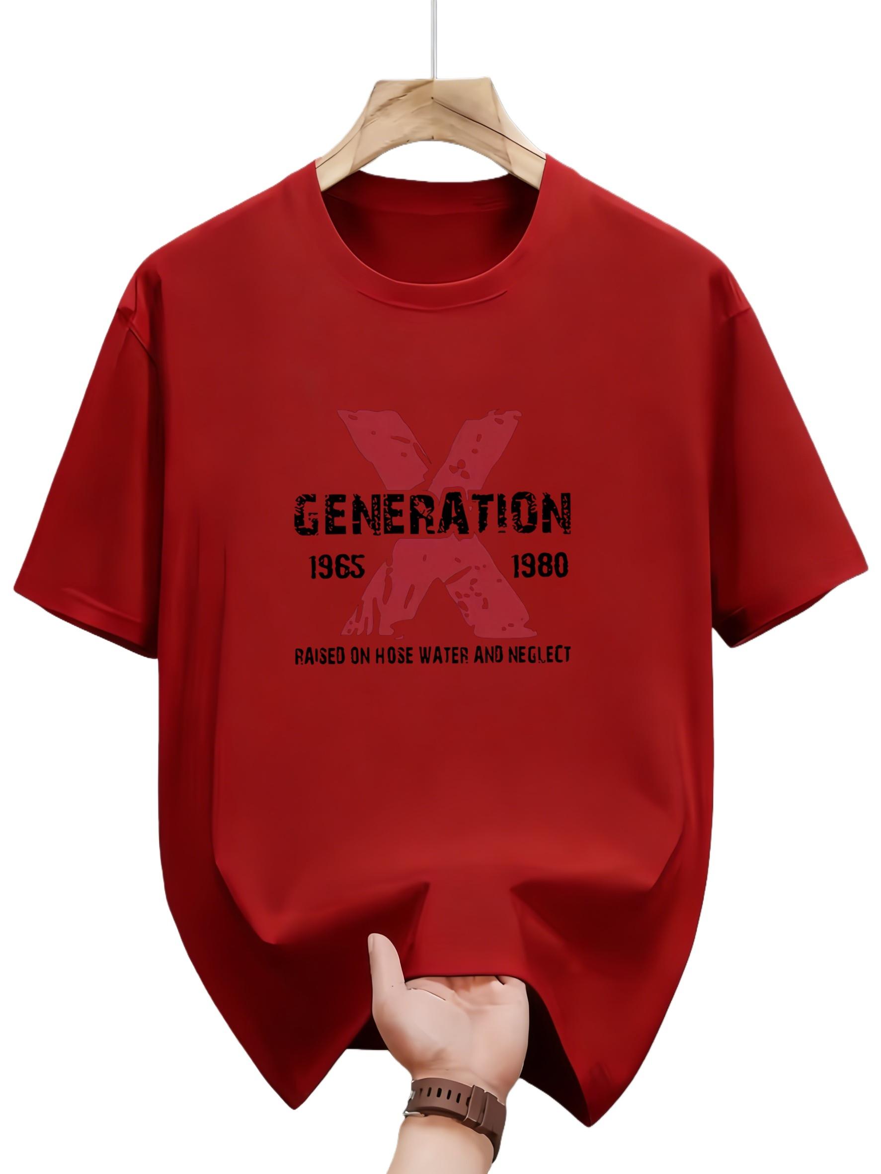 Mens punk rock graphic Tshirt casual crew collar shortsleeved Tshirt with bold generation X print S