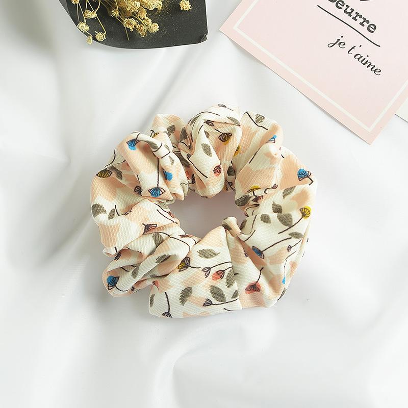 Small Fresh Large Intestine Ring Spring Summer Autumn And Winter Head Flower Chiffon Fabric Pig Large Intestine Hair Band Headgear Women'S Headband