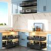 1pc/2pcs Pull-Out Cabinet Organizer Slide-Out Drawers Peel-and-Stick Heavy-Duty Kitchen Cupboard Storage Shelf Organizer
