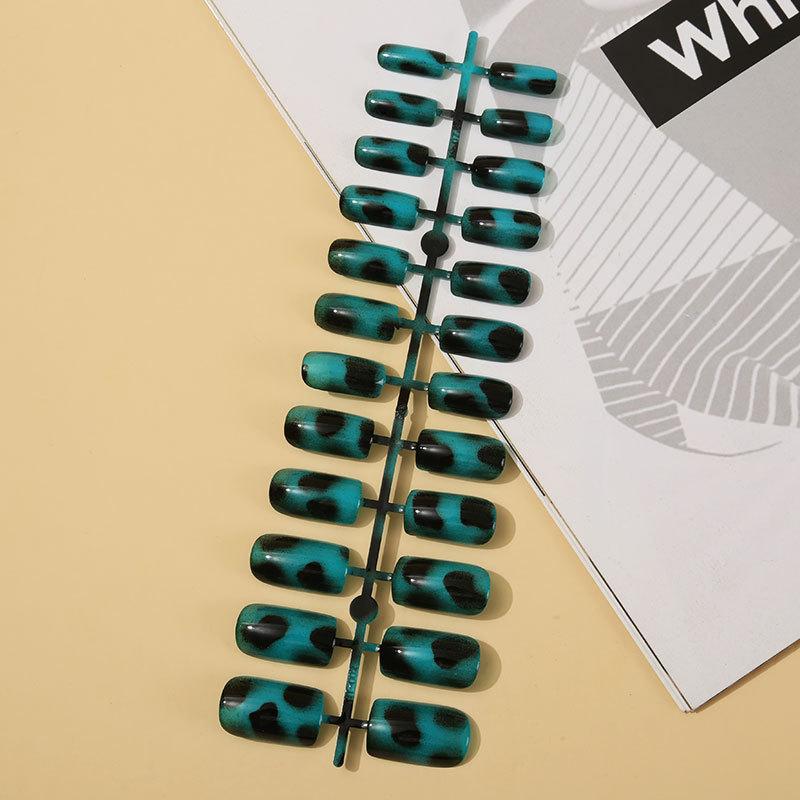 Cat Eye Leopard Striped Nail Art Patch Wearing Nail Finished Strip 24 Pieces of Fake Nails