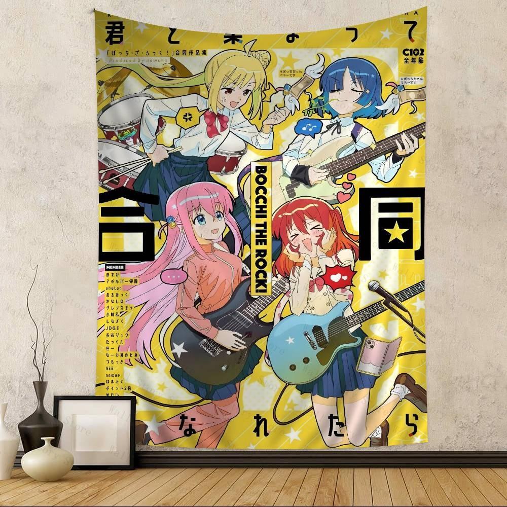 Bocchi the Rock Kessoku Band Wall Tapestry of Hitori Ryo Nijika Kita Cozy Room Decor for SliceofLife Anime Fans Tapestry