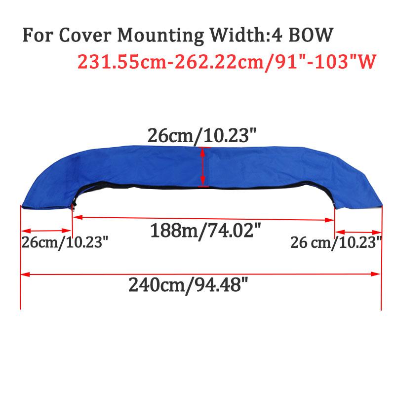 600D 3/4 BOW Bimini Top Boot Cover No Frame Yacht mit Reißverschluss Winter Schnee Sonnenschirm Staubdicht Wasserdicht Cover Marine Zubehör