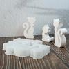 Cats Family Figurine Silicone Molds for Epoxy Resin Making Candle Soap Home Decoration Chocolate Molds Fondant Molds