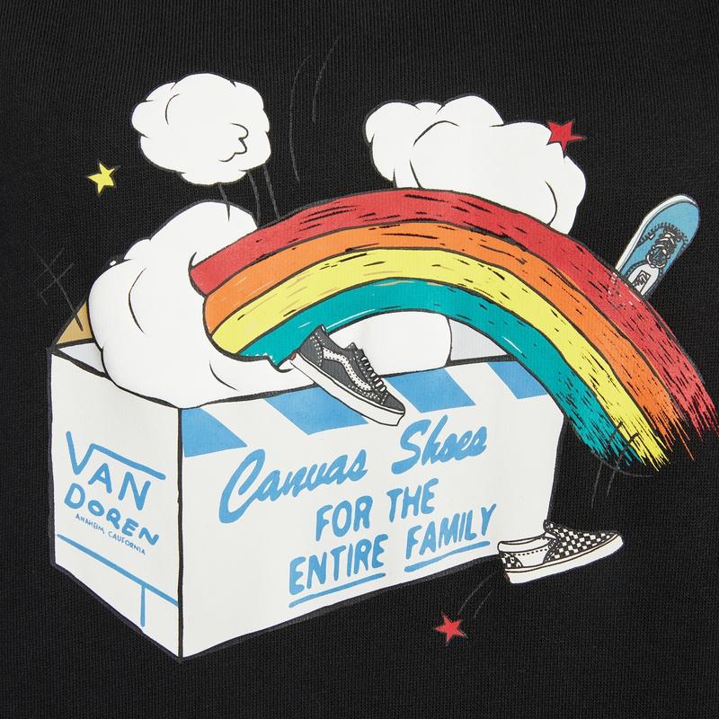 Vans Rainbow Print Hoodie Sweatshirt Women Tops Black VN0A5F69BLK