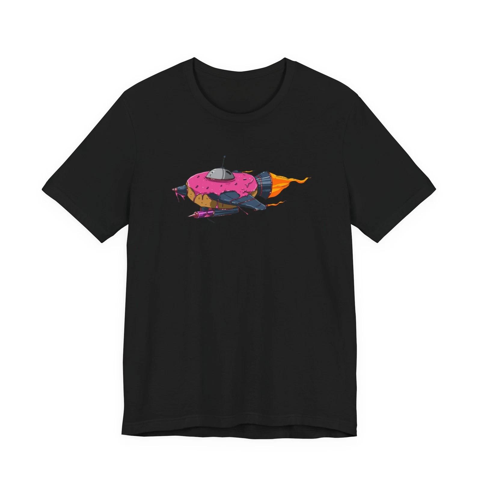 Pink Glazed Donut Space Rocket Ship Shirt | Rocket Shirt - Space Shirt XL