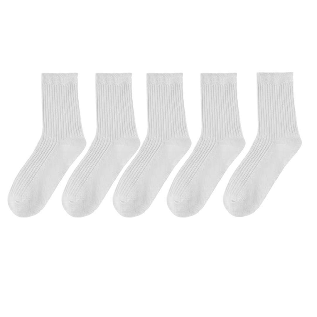 

Мужские и женские носки из чистого хлопка двойной вязки: Впитывающая пот утолщенная средняя часть, стили весна/осень и осень/зима. 5 Pairs 100% Cotton