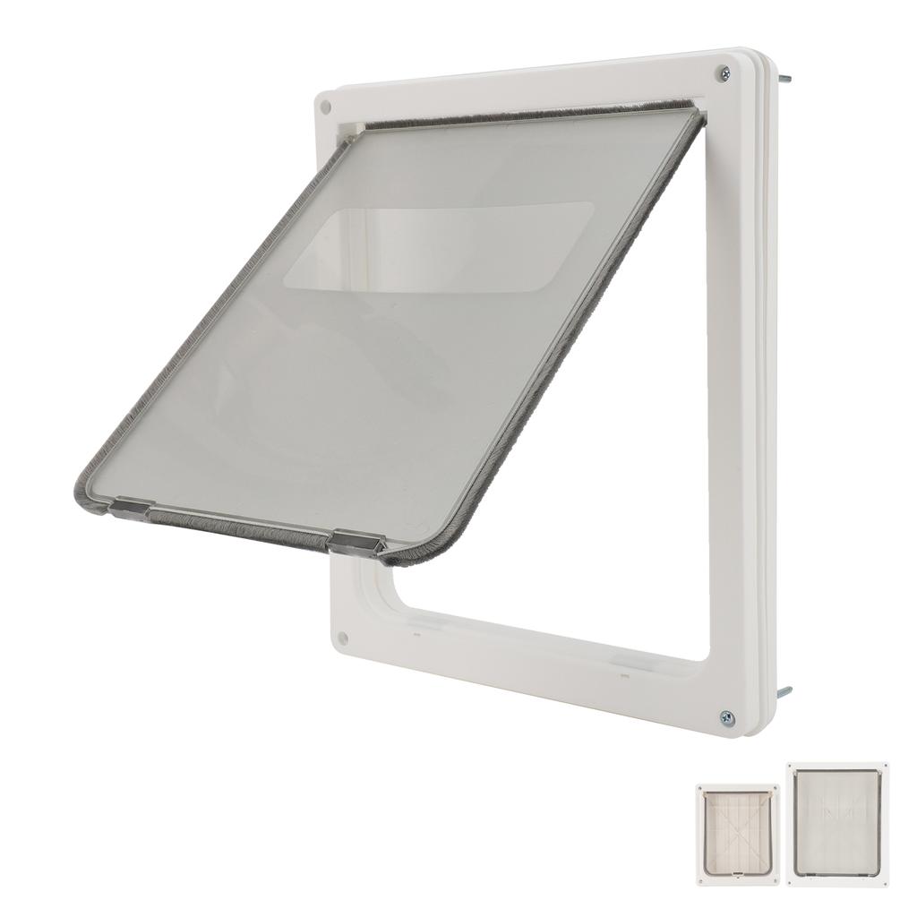 Pet Flap Door Noiseless 2 Way Weather Resistant Interior Exterior Cat Dog Door for Pet Crate Enclosu