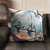 Chongyun Cute Genshin Impact Cushion Cover Natural Linen Organic Fabric Double-Sided Printing Sofa Home Decor Gift Pillow Case