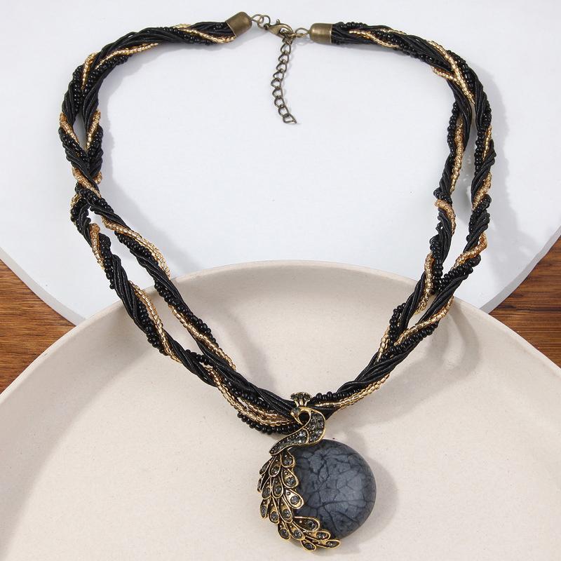 

Элегантное винтажное ожерелье-подвеска с бахромой и кисточками, дизайн павлина для женских свитеров