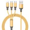 Woven 3-in-1 Mini Charging Cable with Laser Logo for Apple, Huawei, Type-C Devices