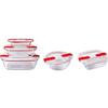 Lot de 5 Boîtes de conservation - PYREX - Cook &amp; Heat - Verre - Couvercle à valves vapeur spécial micro-onde