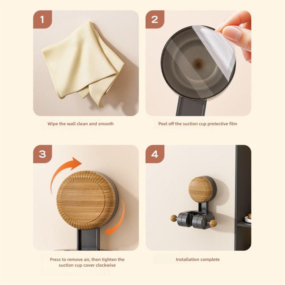 Uchwyt na słuchawkę prysznicową montowany na ścianie na przyssawkę, bez wiercenia, wspornik do spryskiwacza, łazienka, dom