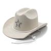 National Windbreak Windbreak Rope Sunshade Performance Jazz Hat Suede Travel Vacation Wind Word Cowboy Top Hat