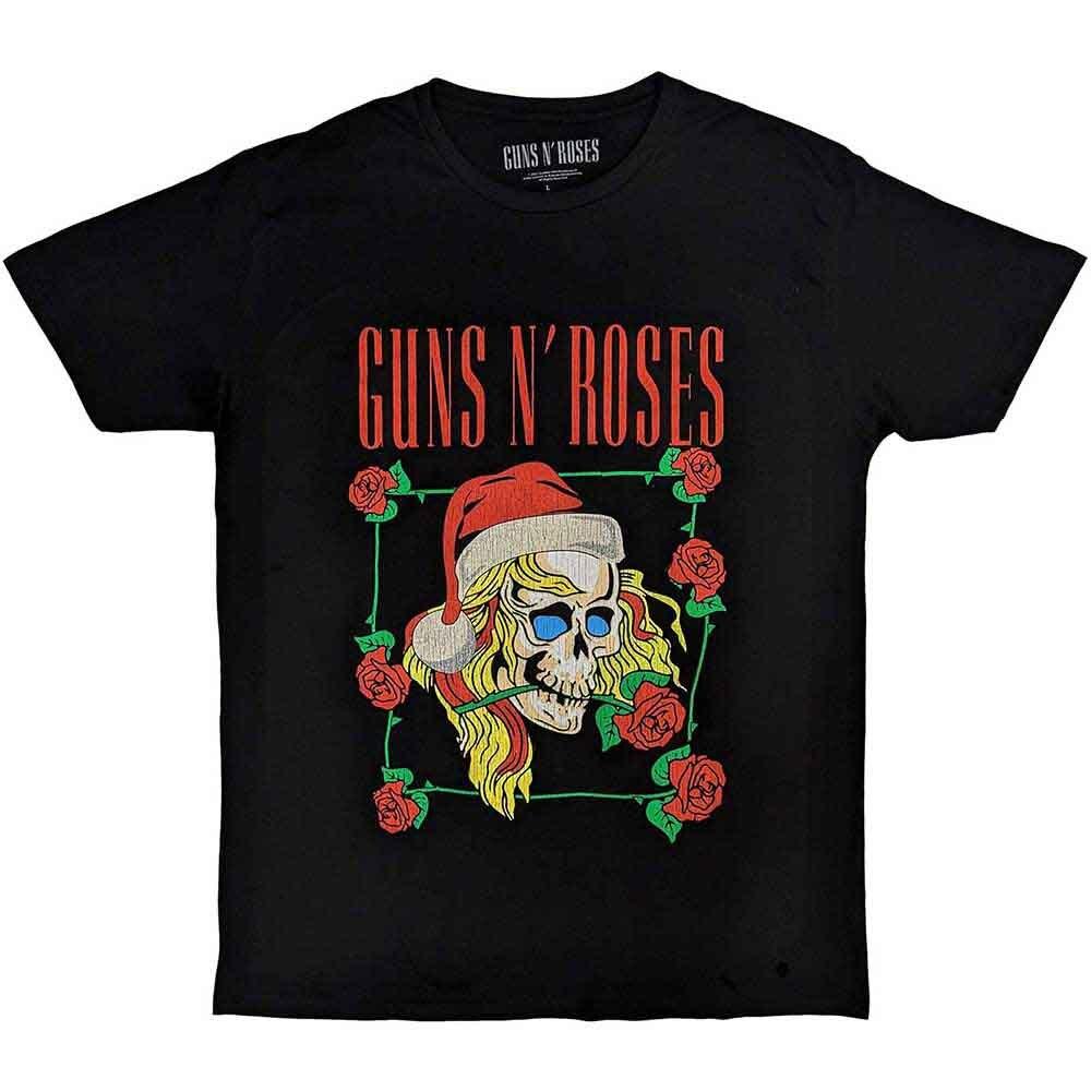 Guns N  Roses Holiday Skull T-Shirt Black New Unisex T-Shirt L