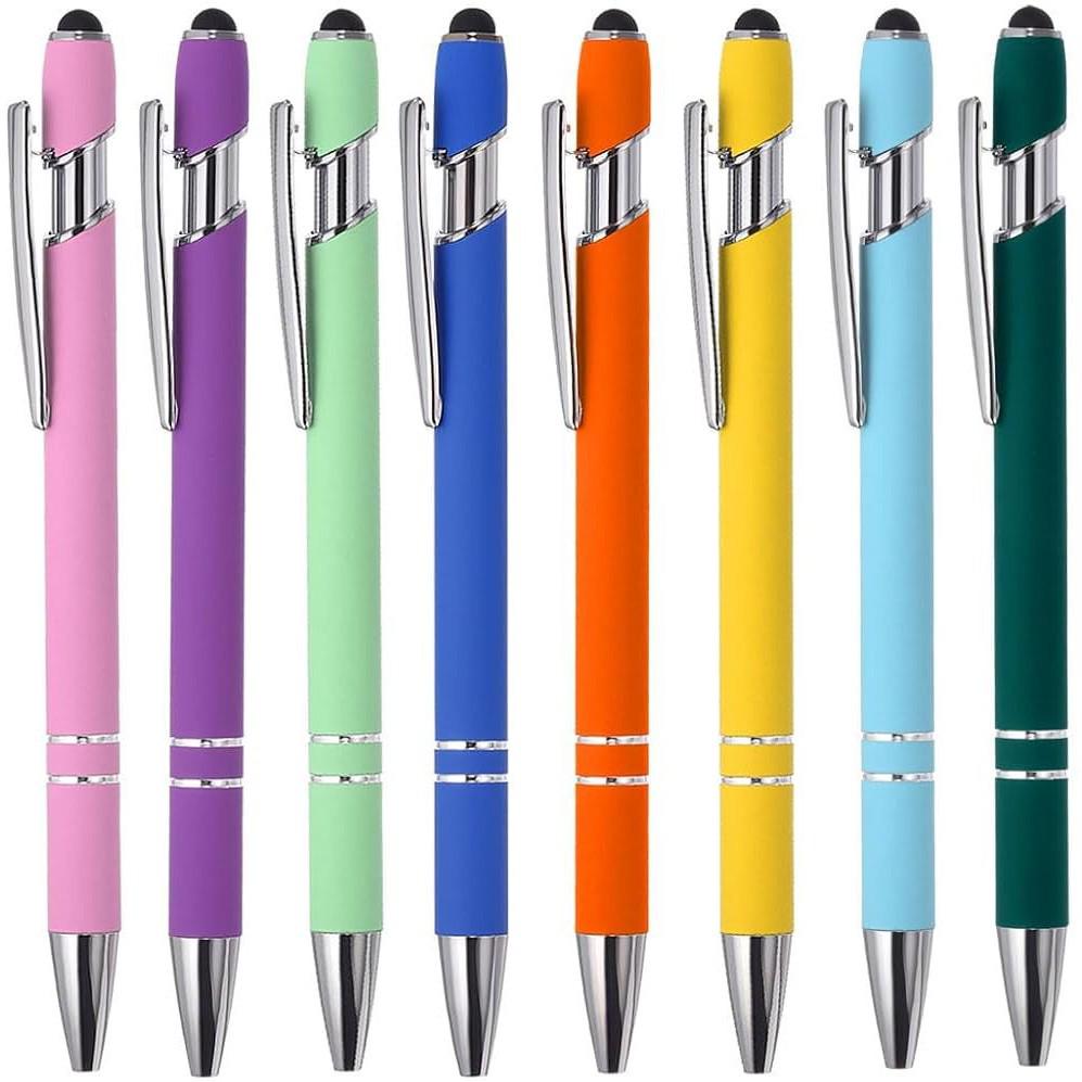 Engraved Aluminum Touchscreen Ballpoint Pen with Spray Paint Finish - Perfect for Gifts and Advertising