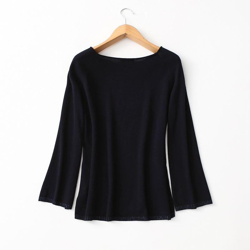 Export Export Intellectual Cashmere Quality Wool Knitwear Fall and Winter Flare Sleeve Underwear Blouse Fashion Mom Wear