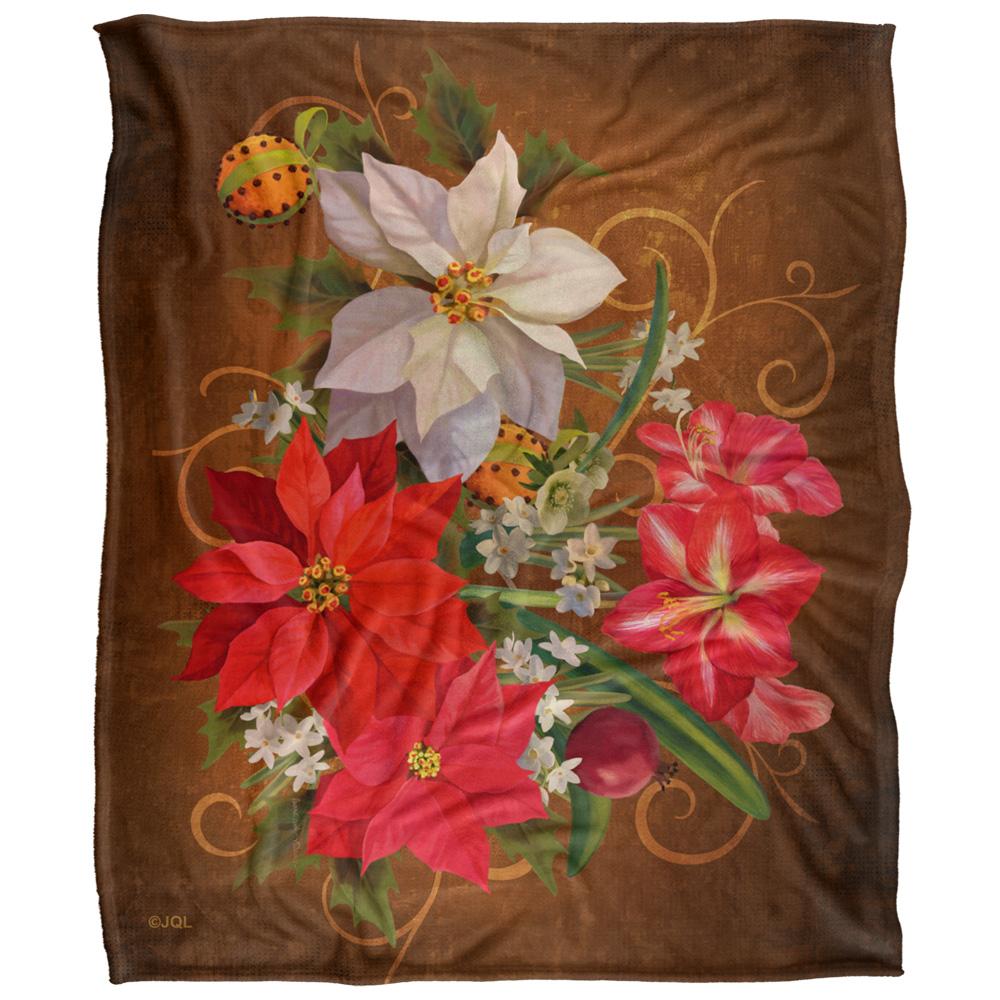 JQ Licensing Silky Poinsettia Supersoft Blanket