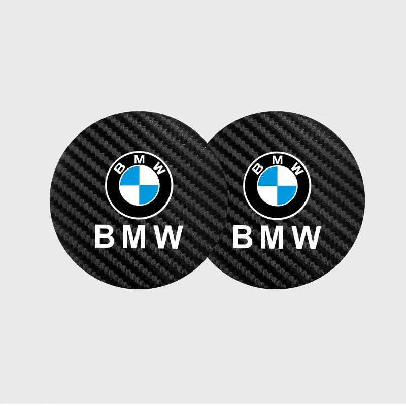 For BMW M 50th Anniversary 3 5 7 series E83 F16 E70 X1 X2 X3 X5 X6 Car Carbon Fibre Water Cup Pad Holder Anti-slip Coasters Mat jbvr38