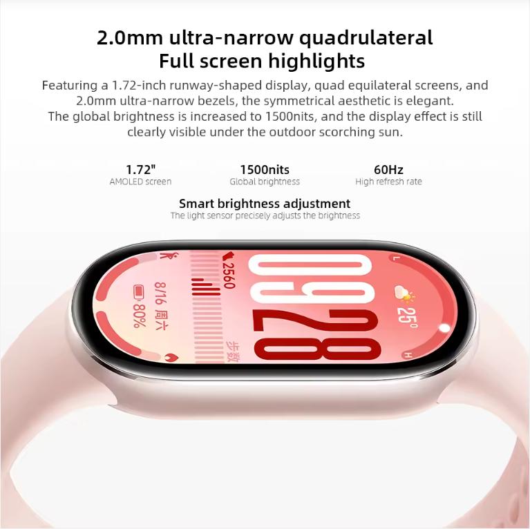 Global Version Xiaomi Smart Band 10 Sports Bracelet 1.72" AMOLED Blood Oxygen Fitness Tracker 21 Day Battery 5ATM Mi Wrist Watch