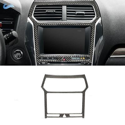 Weiche Karbonfaser Auto Styling Innen Zentrales Navigationspanel Lüftungsauslass Rahmen Aufkleber Verkleidung Für Ford Explorer 2013-