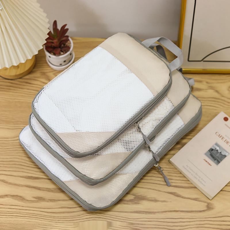 3pcs/set Compression Packing Cubes for Suitcases Travel Accessories Expandable Packing Organizers Lightweight Travel Organizer