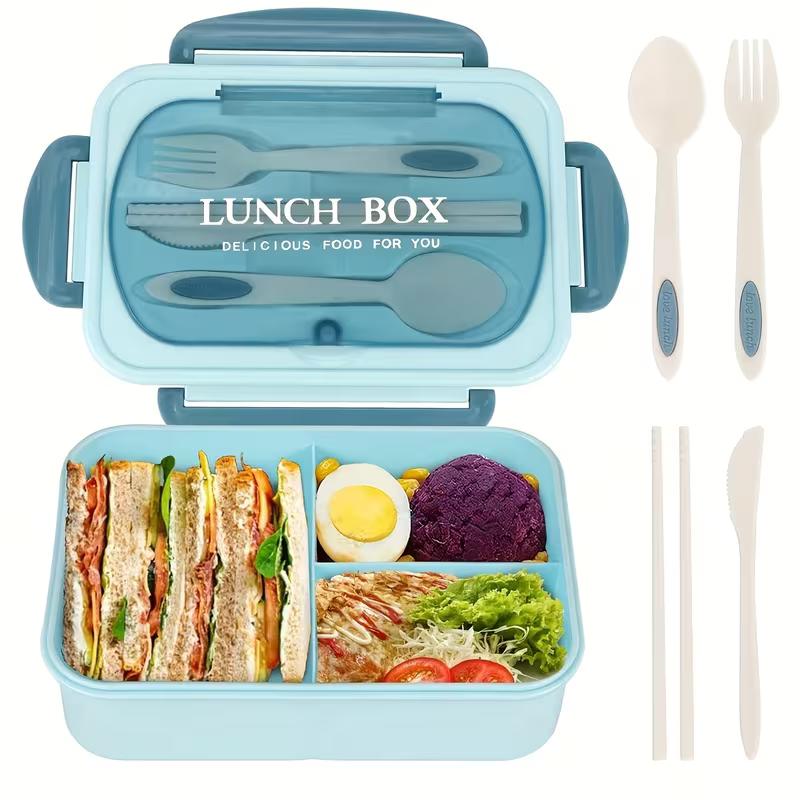 Leak-proof Lunchbox with Cutlery, Microwave-safe, with Compartments