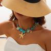 Starfish Conch Pendant Irregular Chain Necklace Bohemian Jewelry  Summer Beach Vacation
