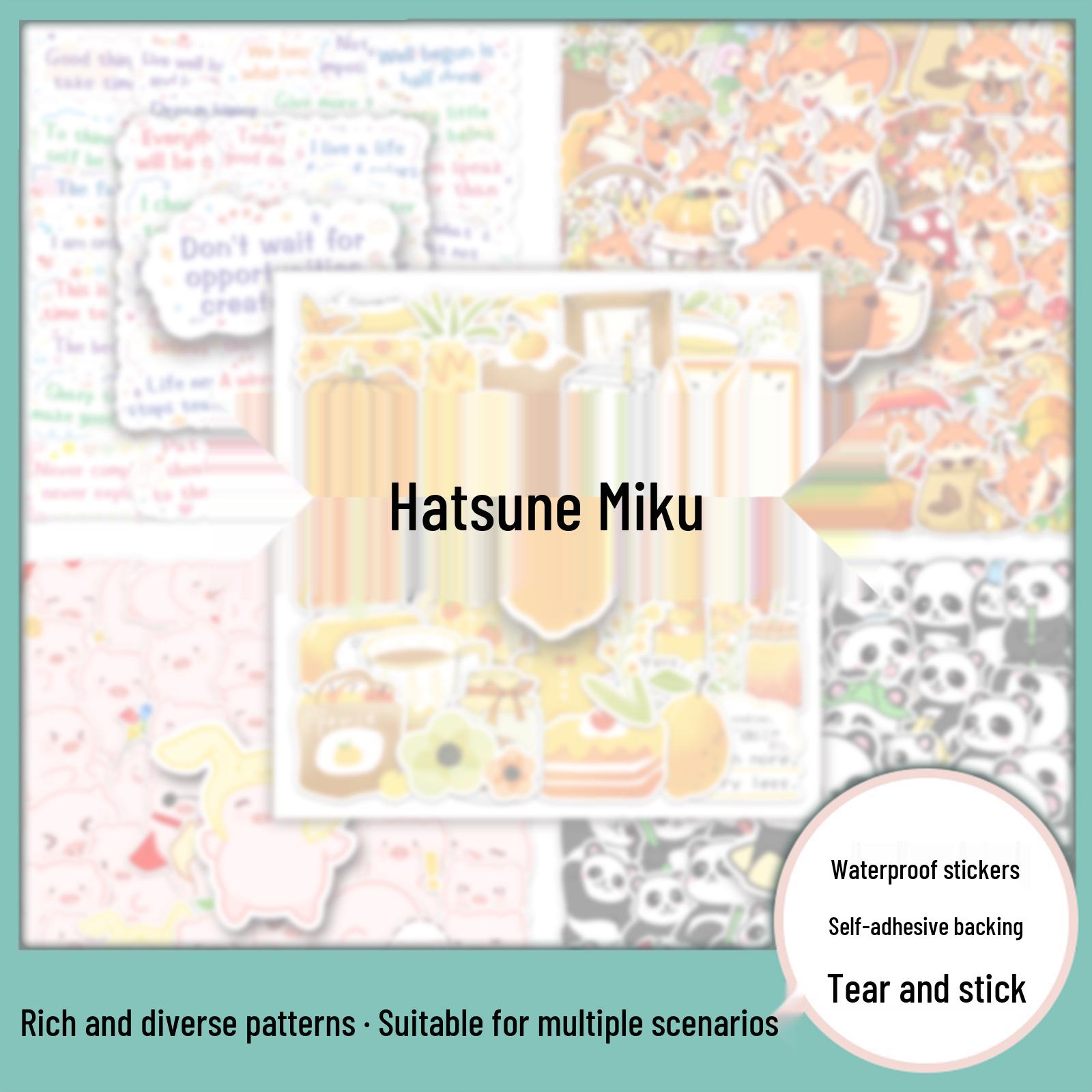 50 Cartoon Hatsune Miku Stickers: Creative Laptop, Suitcase, and Car Decoration