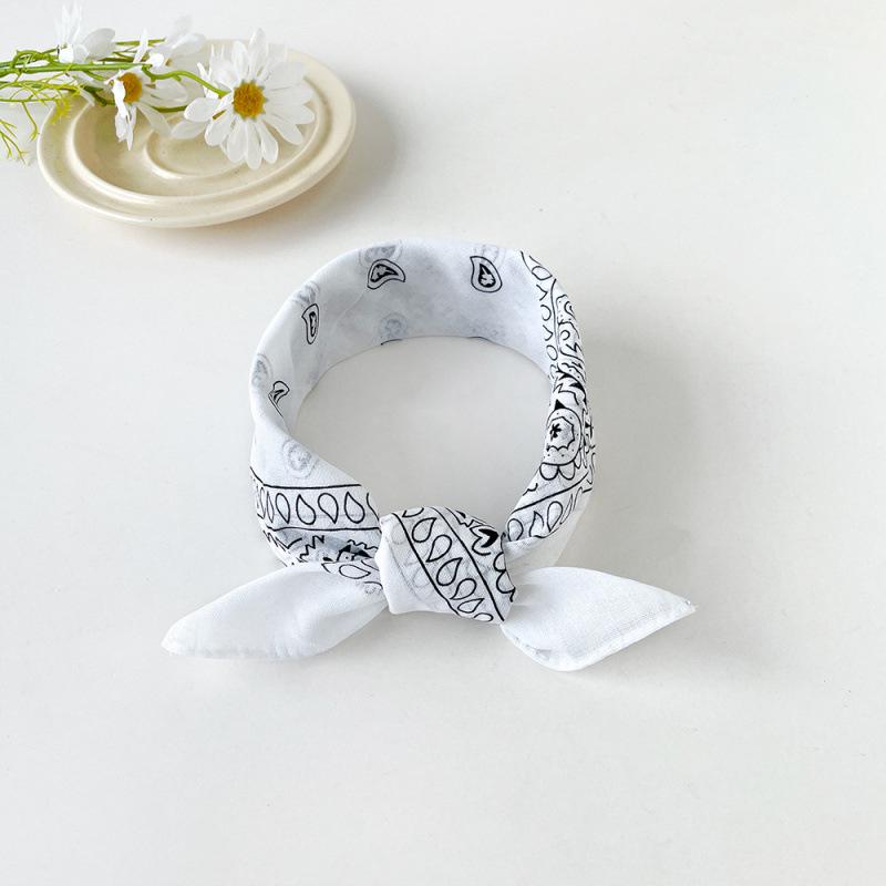 European American Hip Hop Cashew Print Headscarf - 50cm Cotton Linen Square Scarf for Women