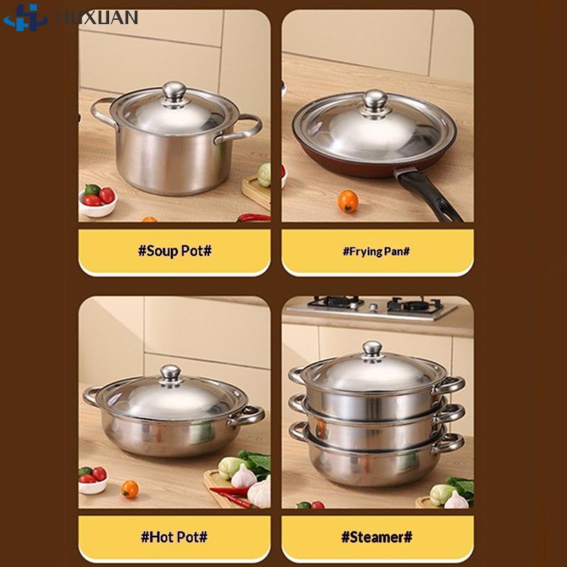 10-32Cm Stainless Steel Round Pot Lid Universal Replacement Frying Pan Cover Smooth Edge Dishwasher Safe For Skillet Wok Pot