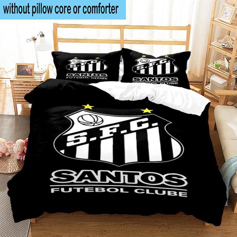 3pcs Powerful Football Crest Design Printed Bedding Set Duvet Cover Closure Includes 1 Duvet Cover & 2 Pillowcases Bedding Sets Home Decor Gifts