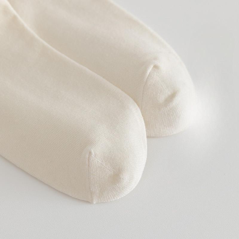 Chaussettes pour filles, Chaussettes montantes tendance à rayures verticales d'automne, Couleur unie polyvalente couleur café, Sport Étudiantes