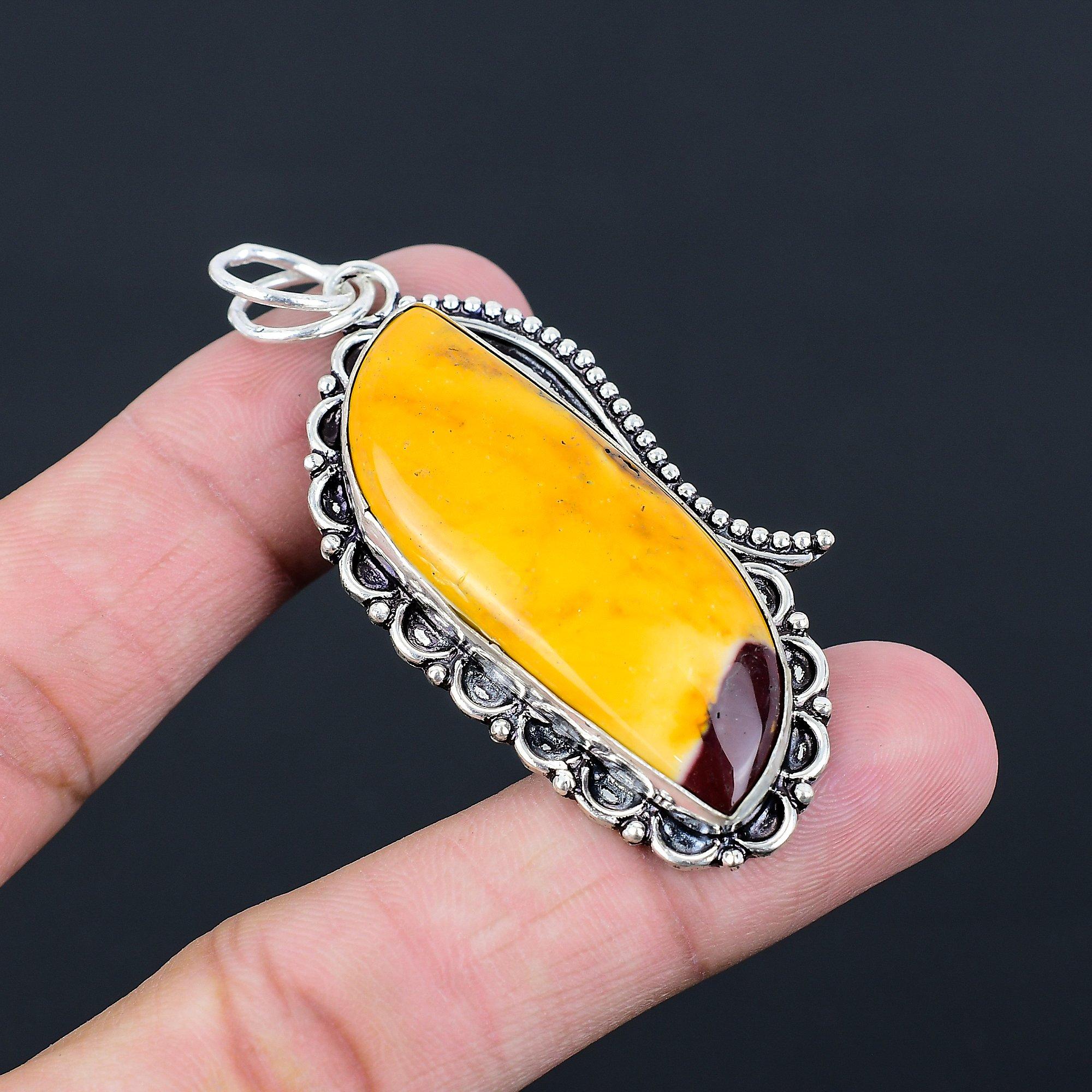 Womens day Sale Sterling Silver Marquise Mookaite Gemstone Handcrafted Pendant