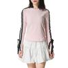 Removable Bow Slim Fit Round Neck Long Sleeve Raglan T-Shirt Women Tops KG3860