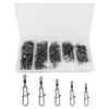 High Strength Rolling Ball Bearing Snaps Fishing Barrel Swivels and Clip Lure Connector Clip for Saltwater Freshwater