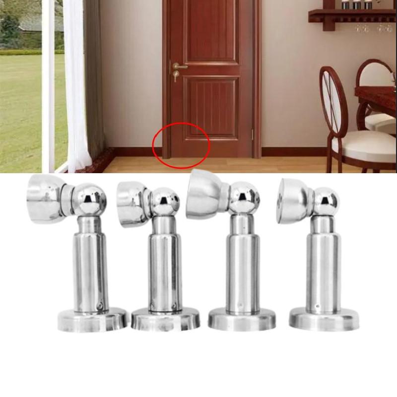 Premium Stainless Steel Adjustable Door Stopper Invisible Wall Mounted For Bathroom Bedroom
