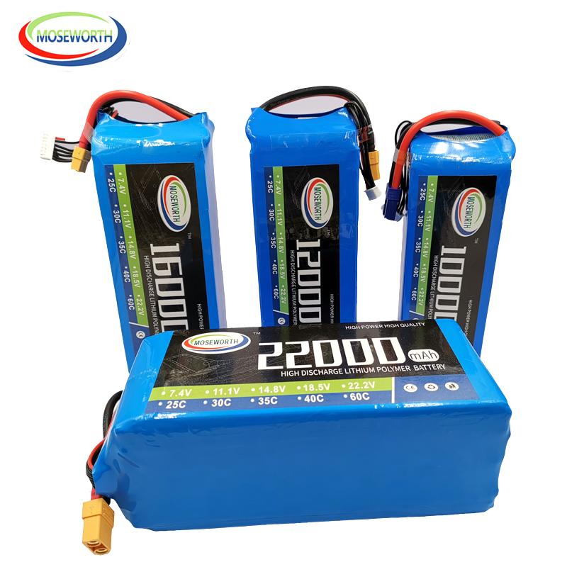 7.4V 11.1V 14.8V 18.5V 22.2V 2S 3S 4S 5S 6S 10000 12000 16000 22000mAh 25C RC LiPo Battery RC Car Agricultural Spraying Drone